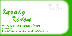 karoly kidon business card